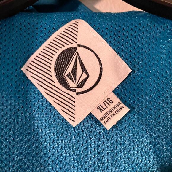 Volcom Jacket Softshell Hooded Mesh Lined Full‎ Zip Teal Blue - Picture 3 of 4